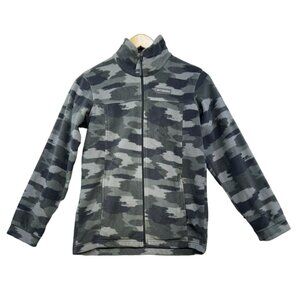 Columbia Youth Camo Fleece Jacket Full-Zip L (14/16) Gray Outdoors Warm